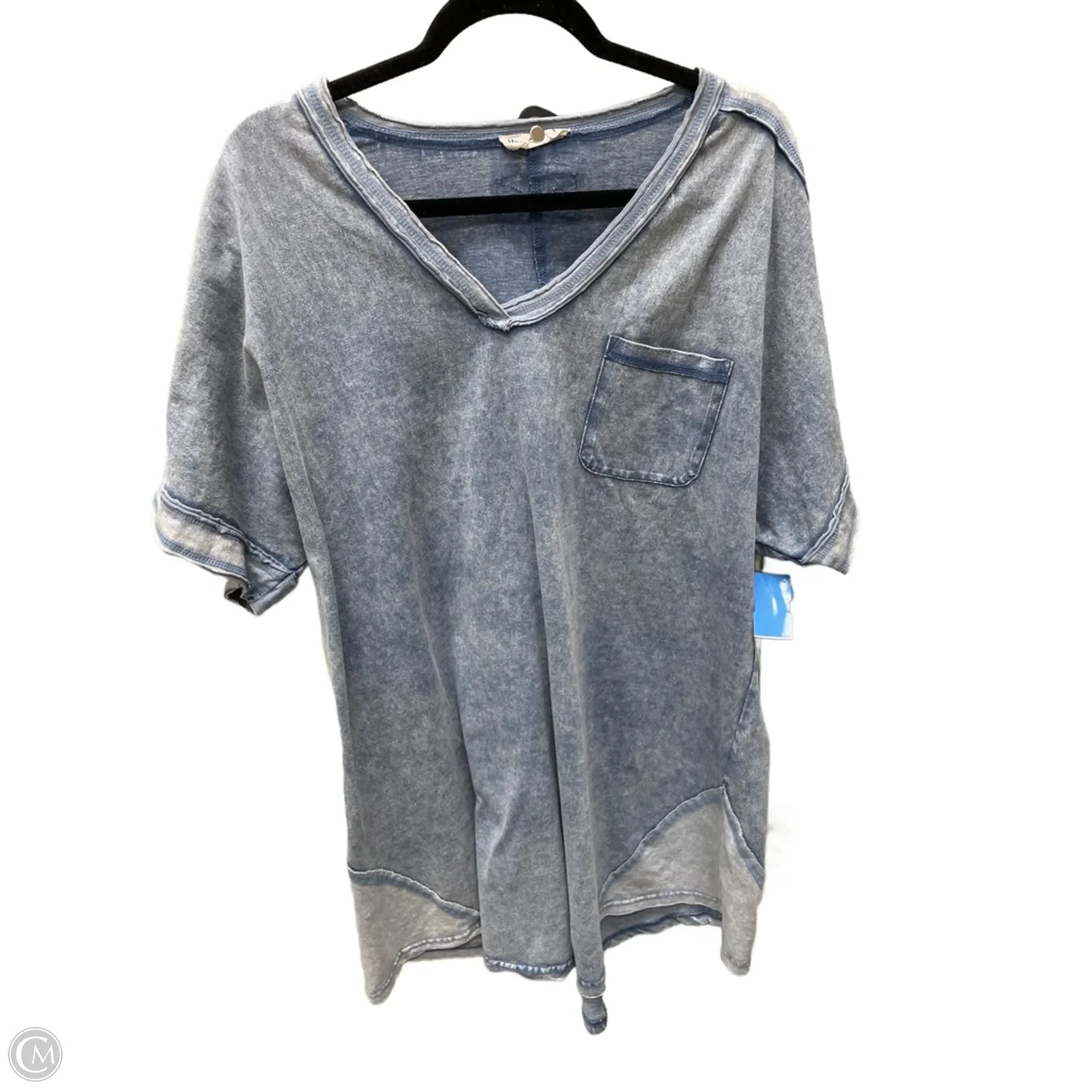 Tunic Short Sleeve By New In In Blue, Size: 1x