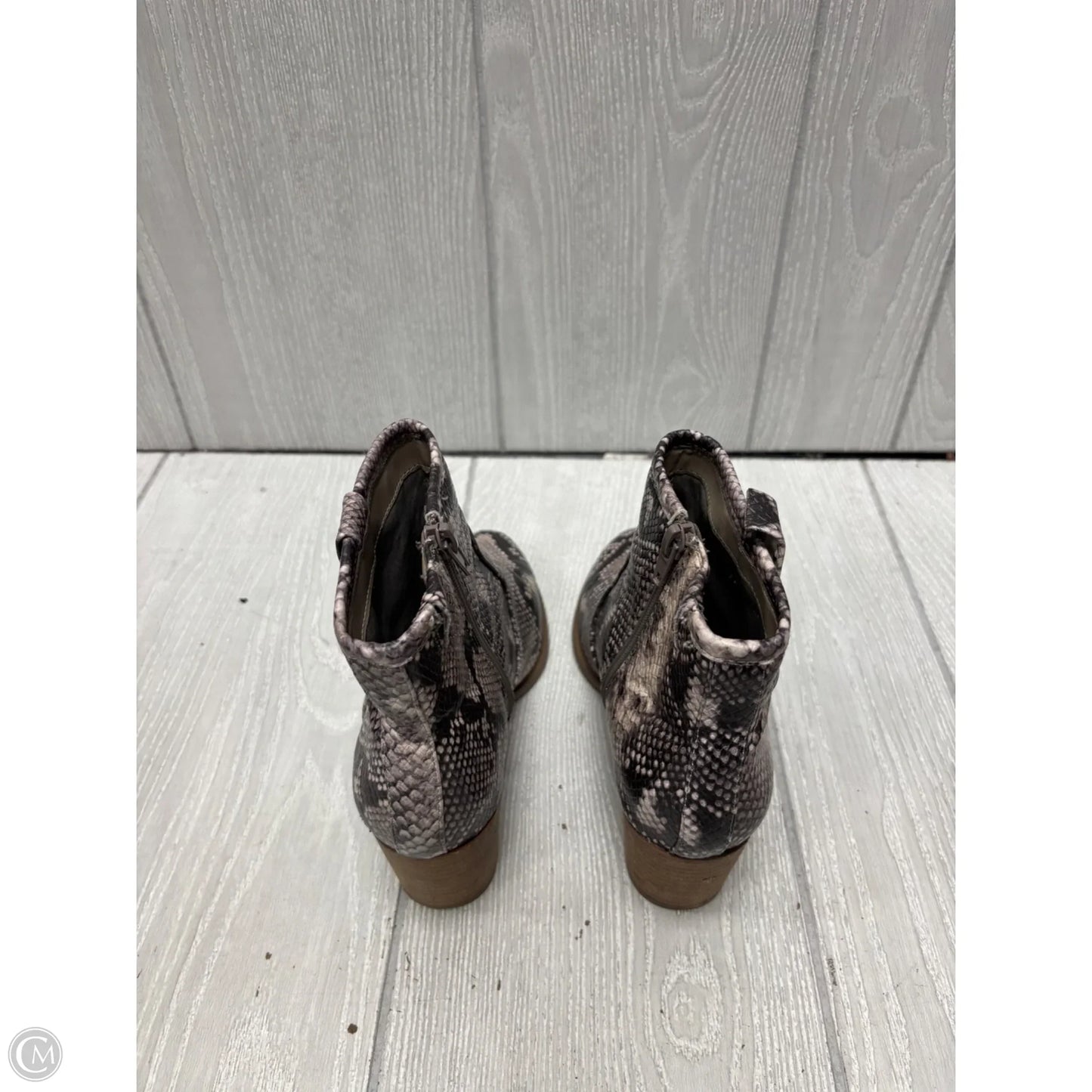 Boots Ankle Heels By Carlos By Carlos Santana In Snakeskin Print, Size: 6.5