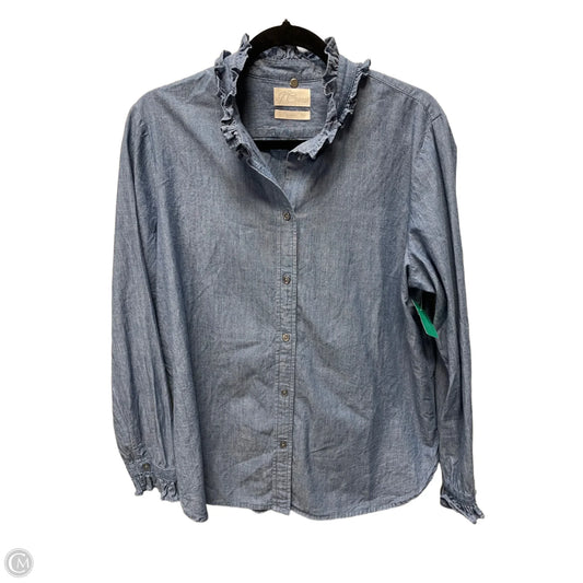 Top Long Sleeve By J. Crew In Blue, Size: L