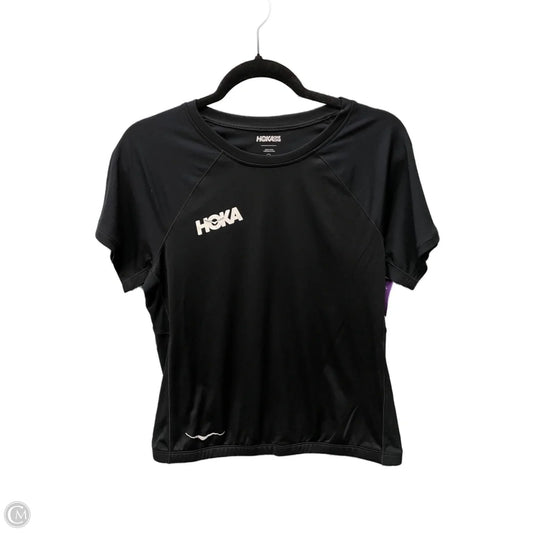 Athletic Top Short Sleeve By Hoka In Black, Size: M