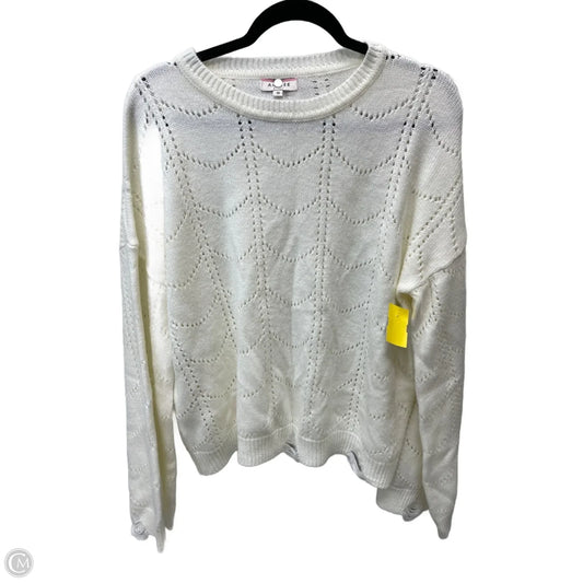 Sweater By Andree By Unit In Cream, Size: 1x