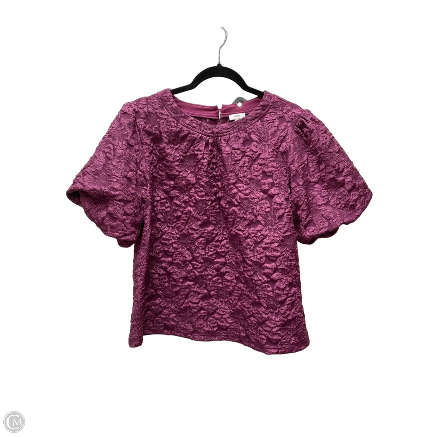 Top Short Sleeve By Voy In Purple, Size: L