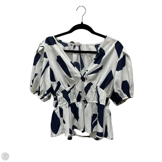 Top Short Sleeve By Sienna Sky In Blue & White, Size: L