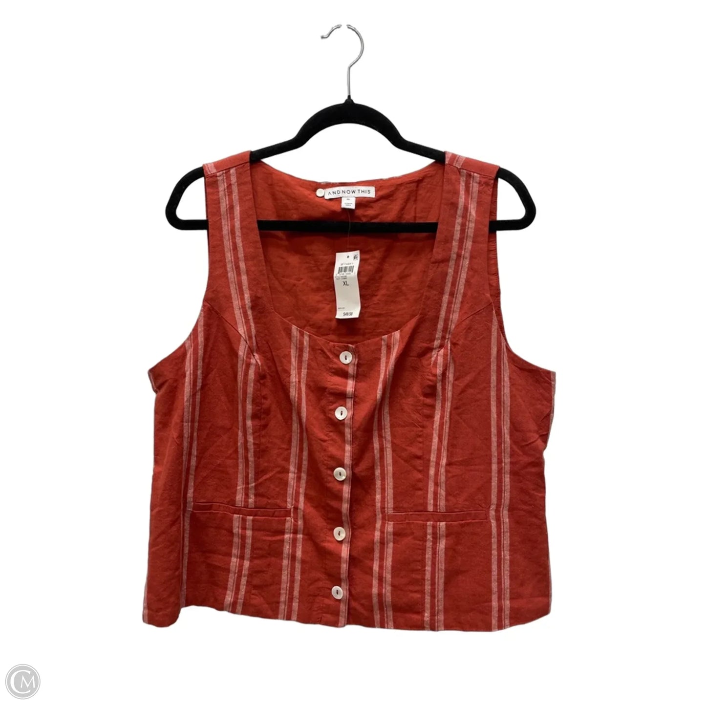 Top Sleeveless By And Now This In Orange, Size: Xl