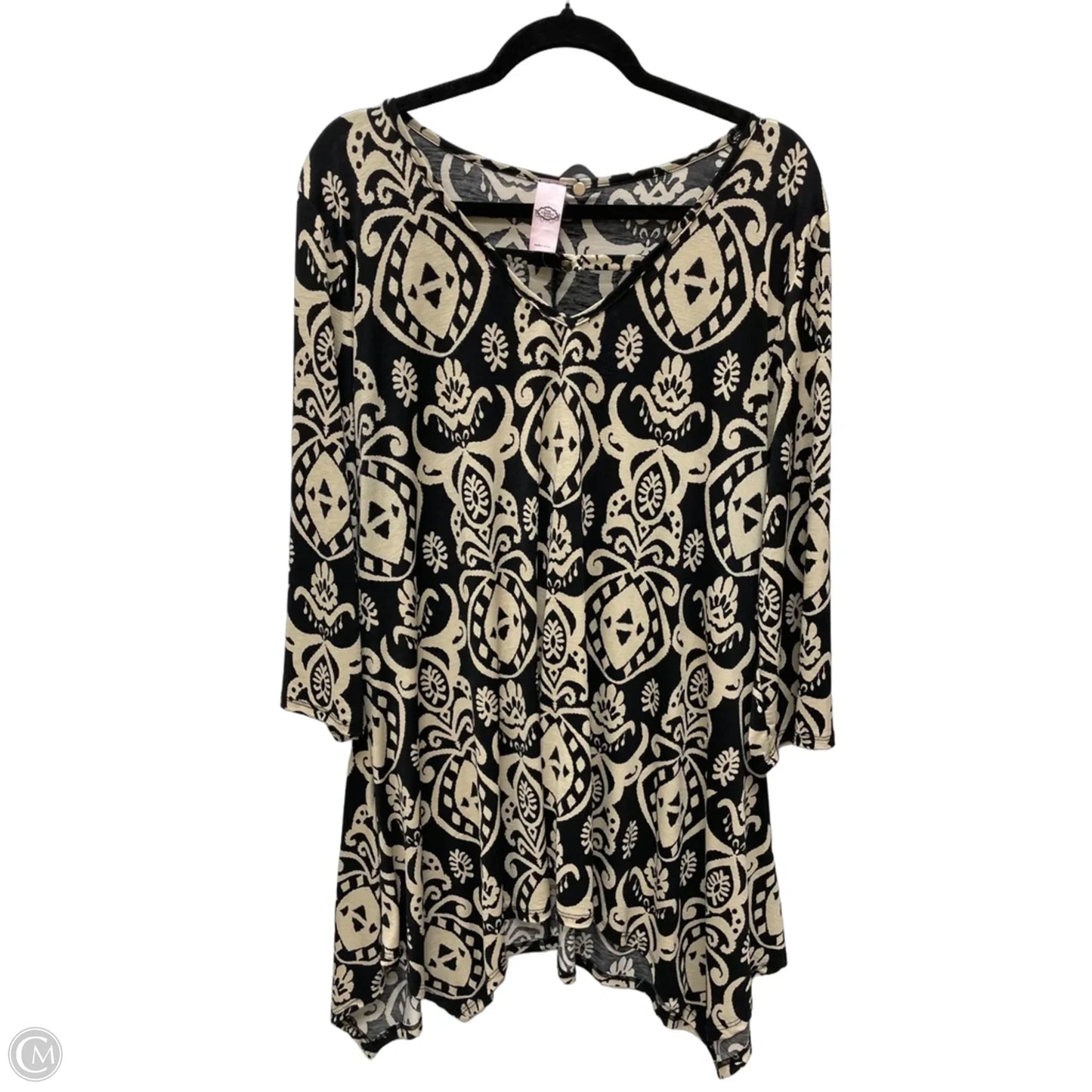 Top Long Sleeve By Clothes Mentor In Black & White, Size: 3x