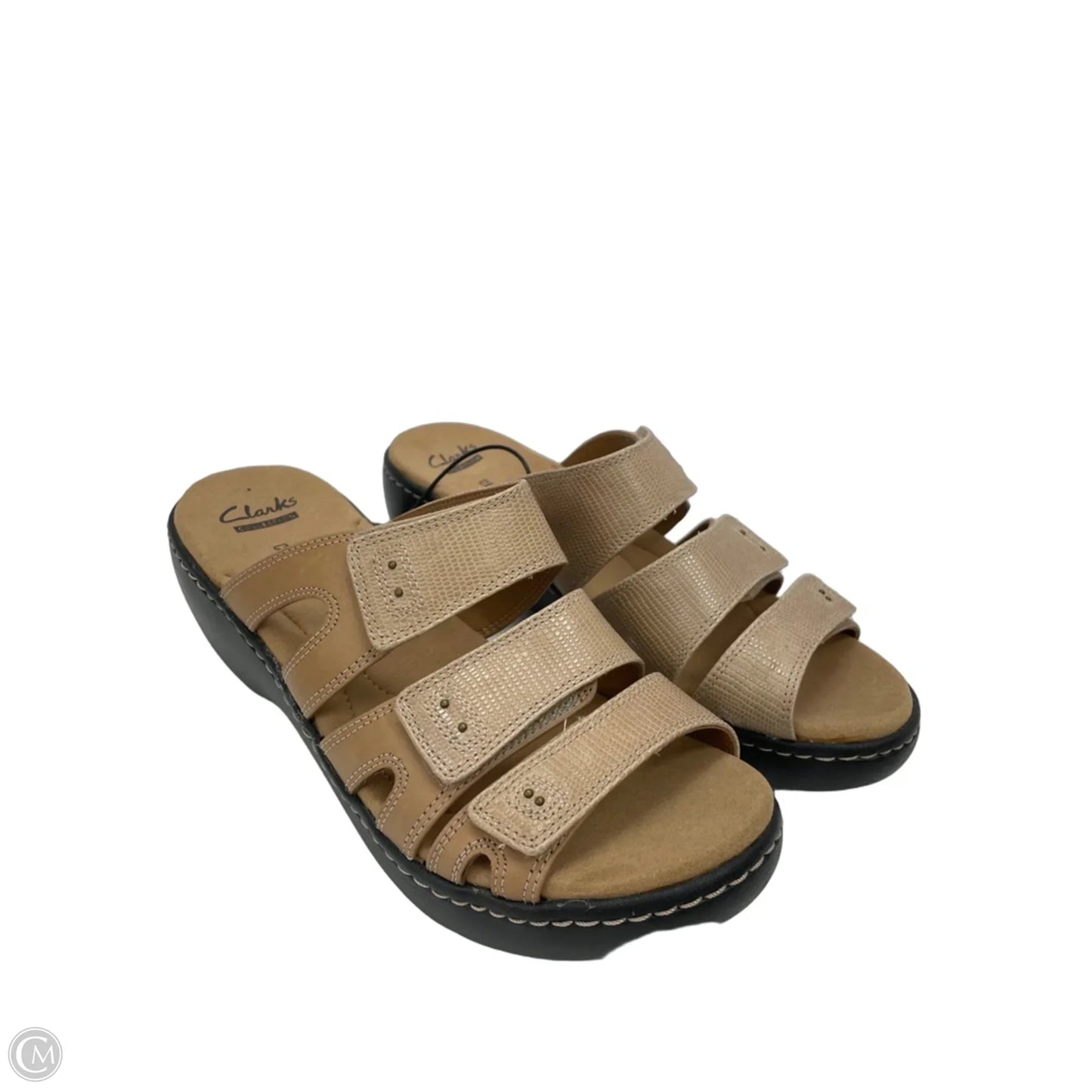 Sandals Heels Platform By Clarks In Tan, Size: 9
