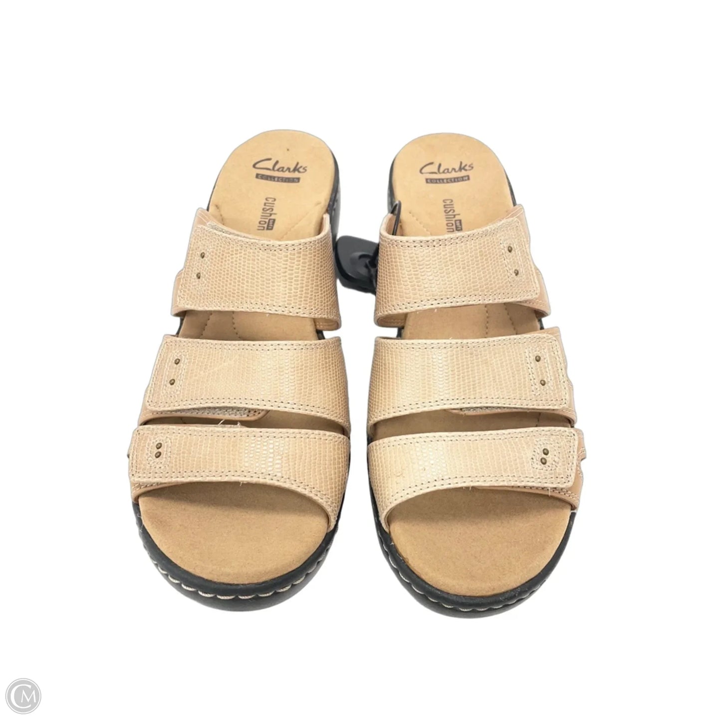 Sandals Heels Platform By Clarks In Tan, Size: 9