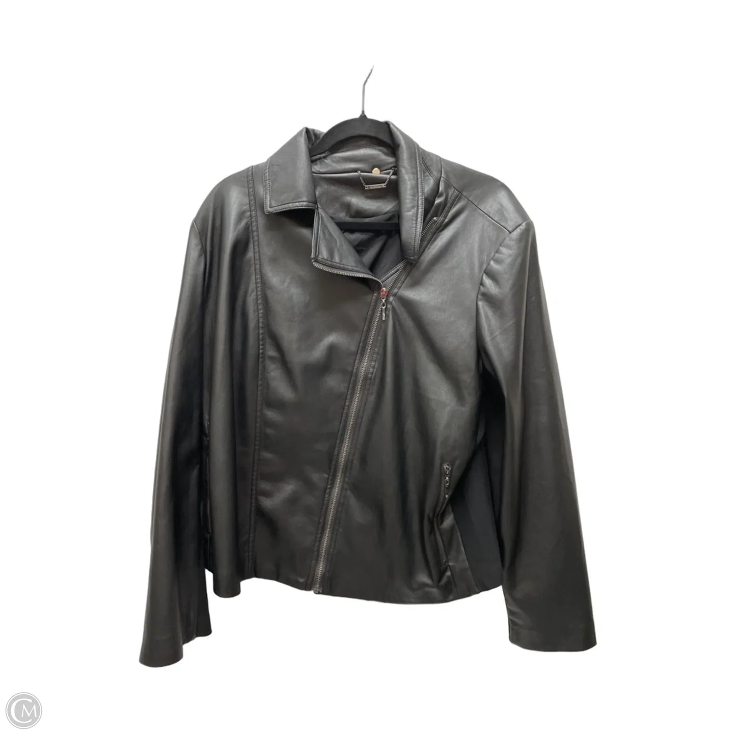 Jacket Moto By Chicos In Black, Size: Xl