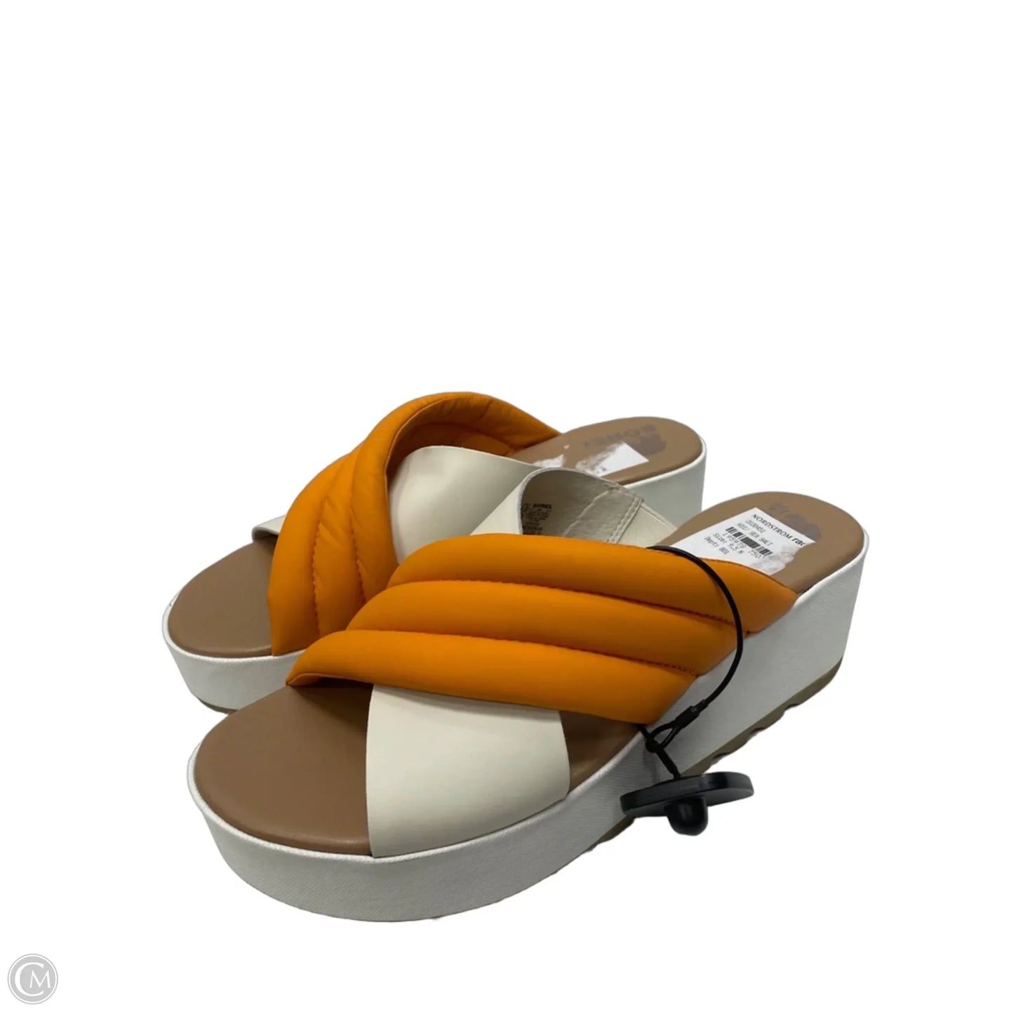 Sandals Heels Platform By Sorel In Orange & White, Size: 9.5