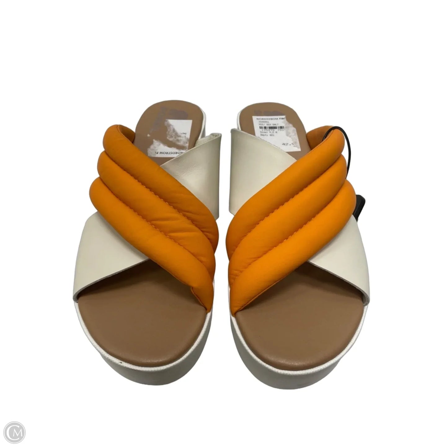 Sandals Heels Platform By Sorel In Orange & White, Size: 9.5
