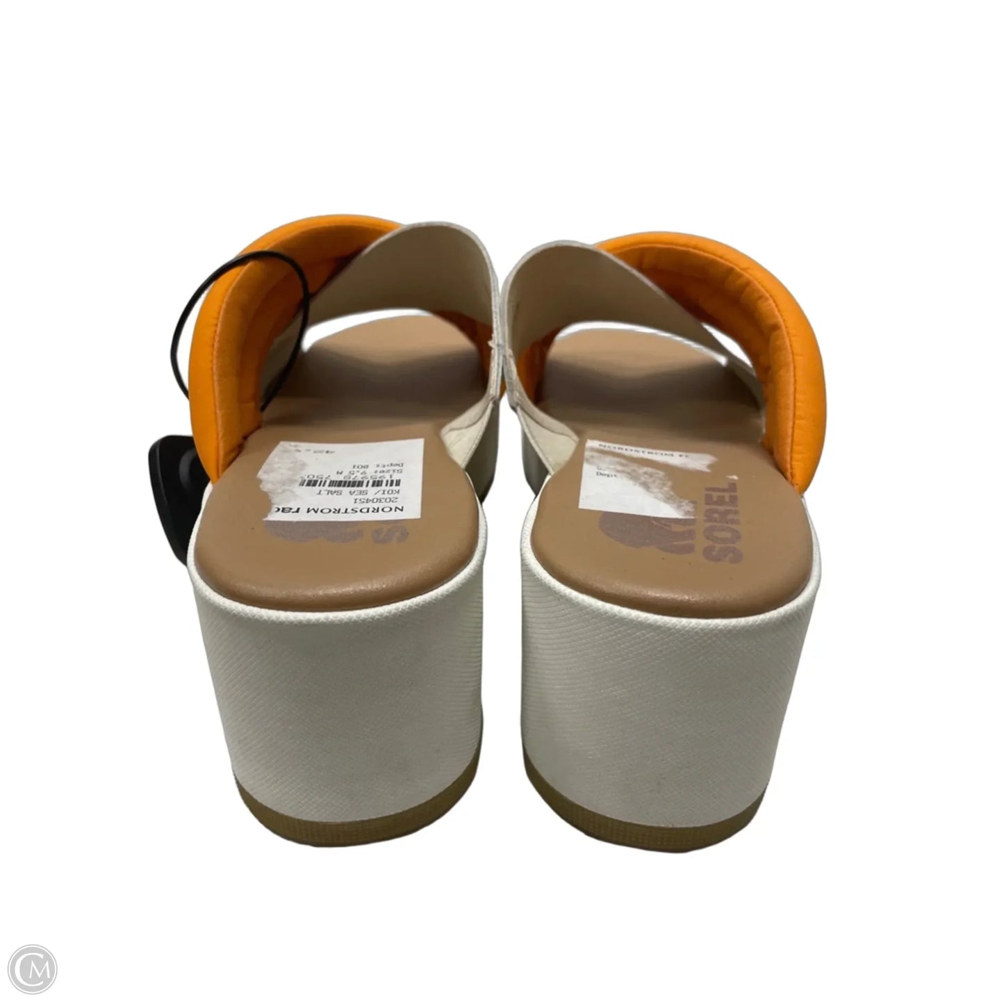 Sandals Heels Platform By Sorel In Orange & White, Size: 9.5