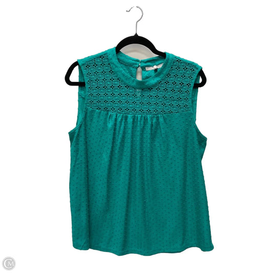 Top Sleeveless By Daniel Rainn In Green, Size: L