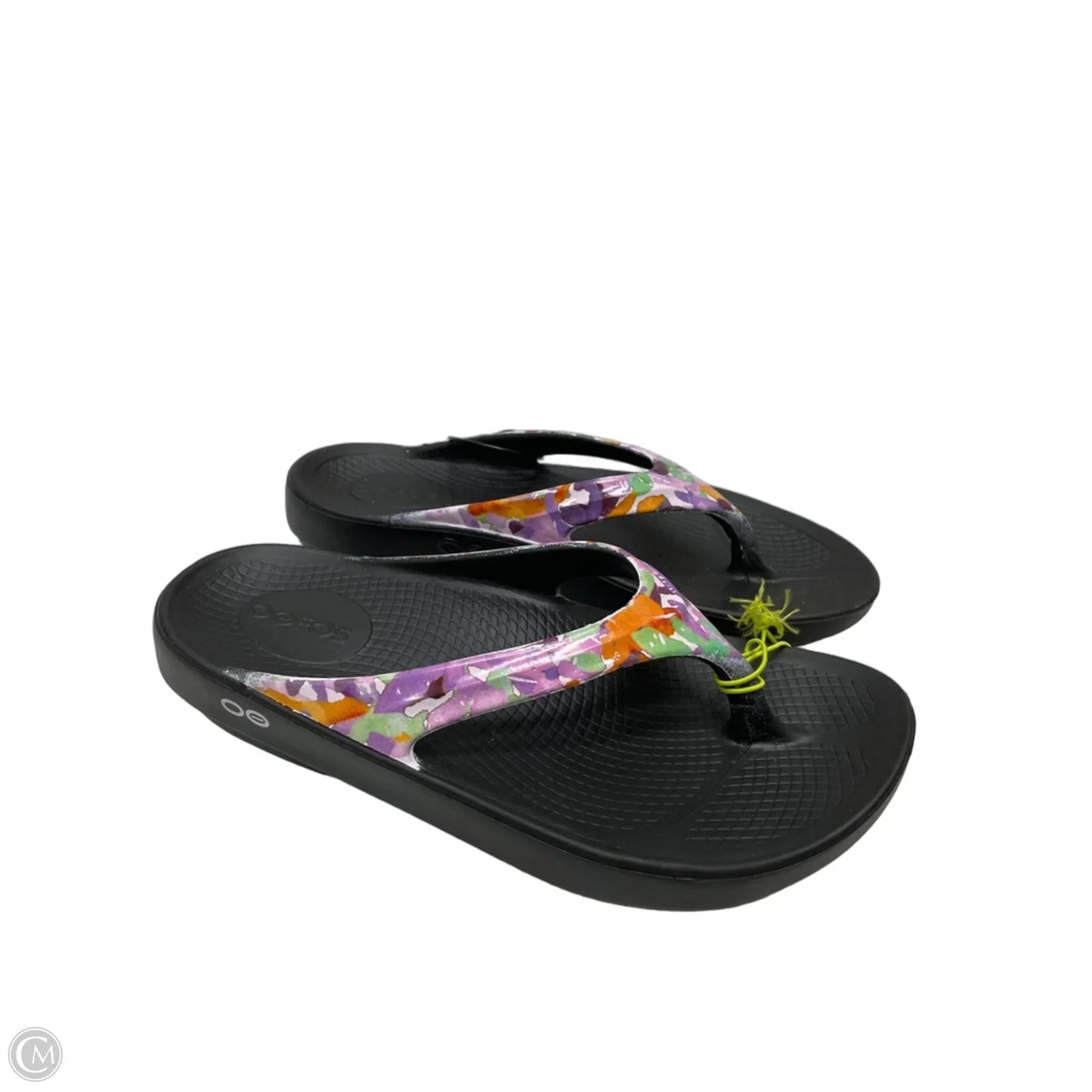 Sandals Flats By Oofos In Black, Size: 8
