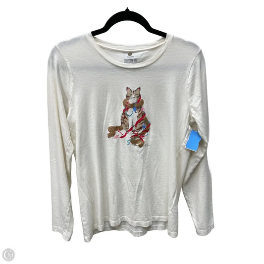 Top Long Sleeve By J. Crew In Cream, Size: M