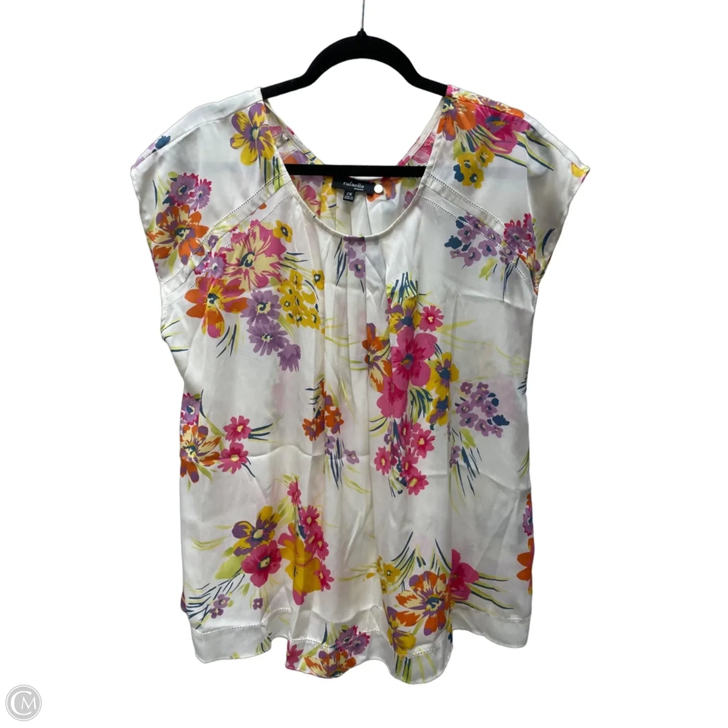 Blouse Sleeveless By Rafaella In Floral Print, Size: 2x