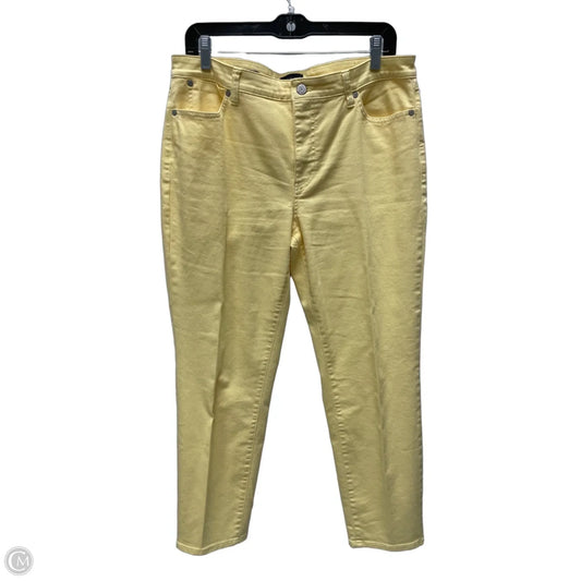 Jeans Straight By Talbots In Yellow Denim, Size: 12p