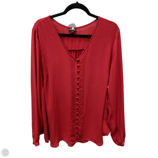 Blouse Long Sleeve By Torrid In Red, Size: 2x