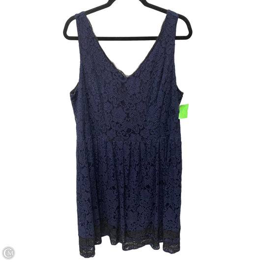 Dress Casual Short By Carmen Marc Valvo In Navy, Size: 2x