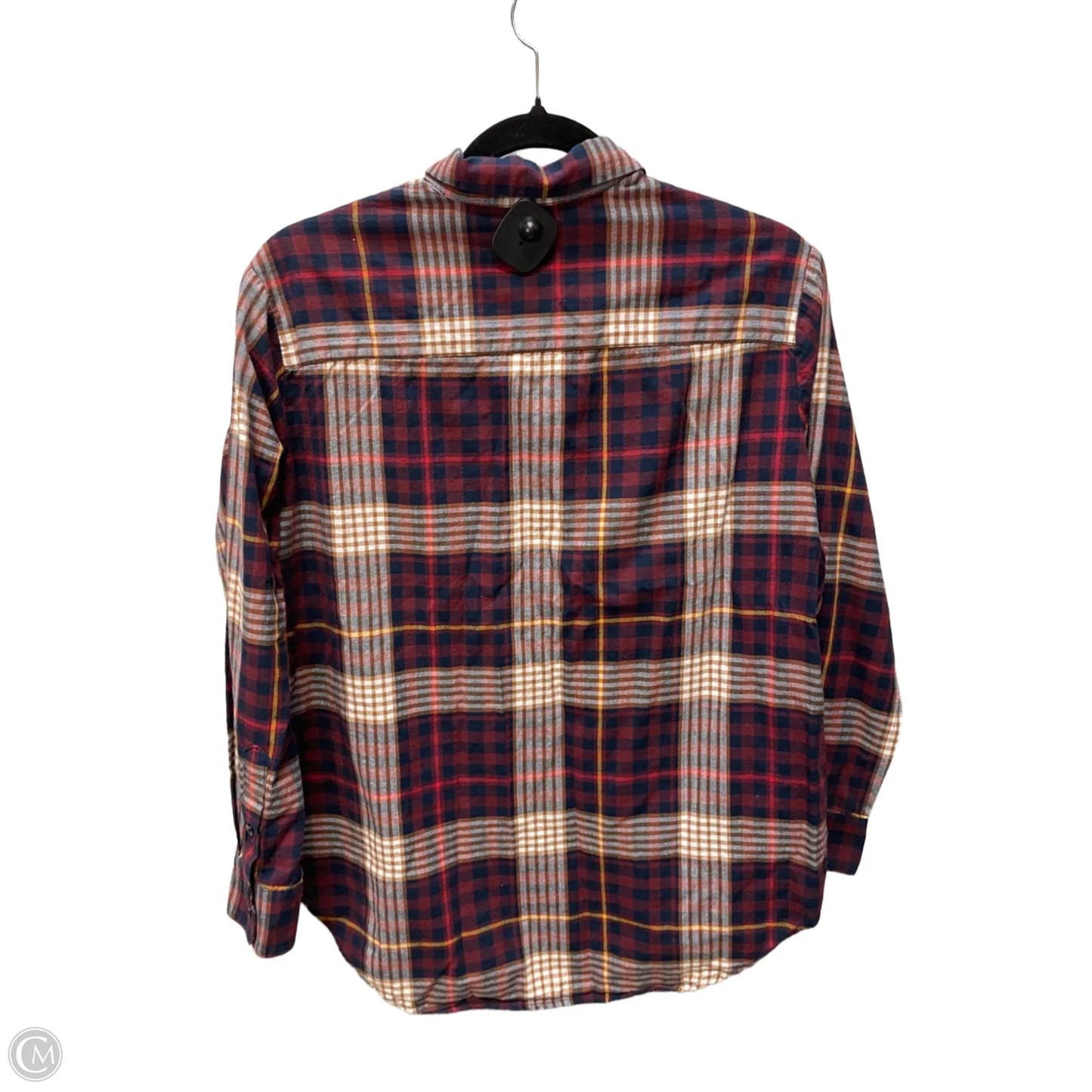Top Long Sleeve By Madewell In Plaid Pattern, Size: S