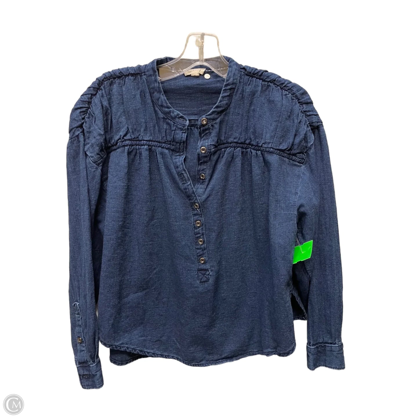 Top Long Sleeve By Pilcro In Blue Denim, Size: Xs