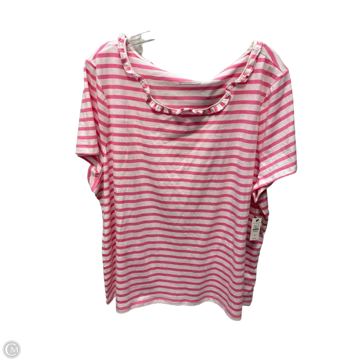 Top Short Sleeve By Talbots In Striped Pattern, Size: 3x