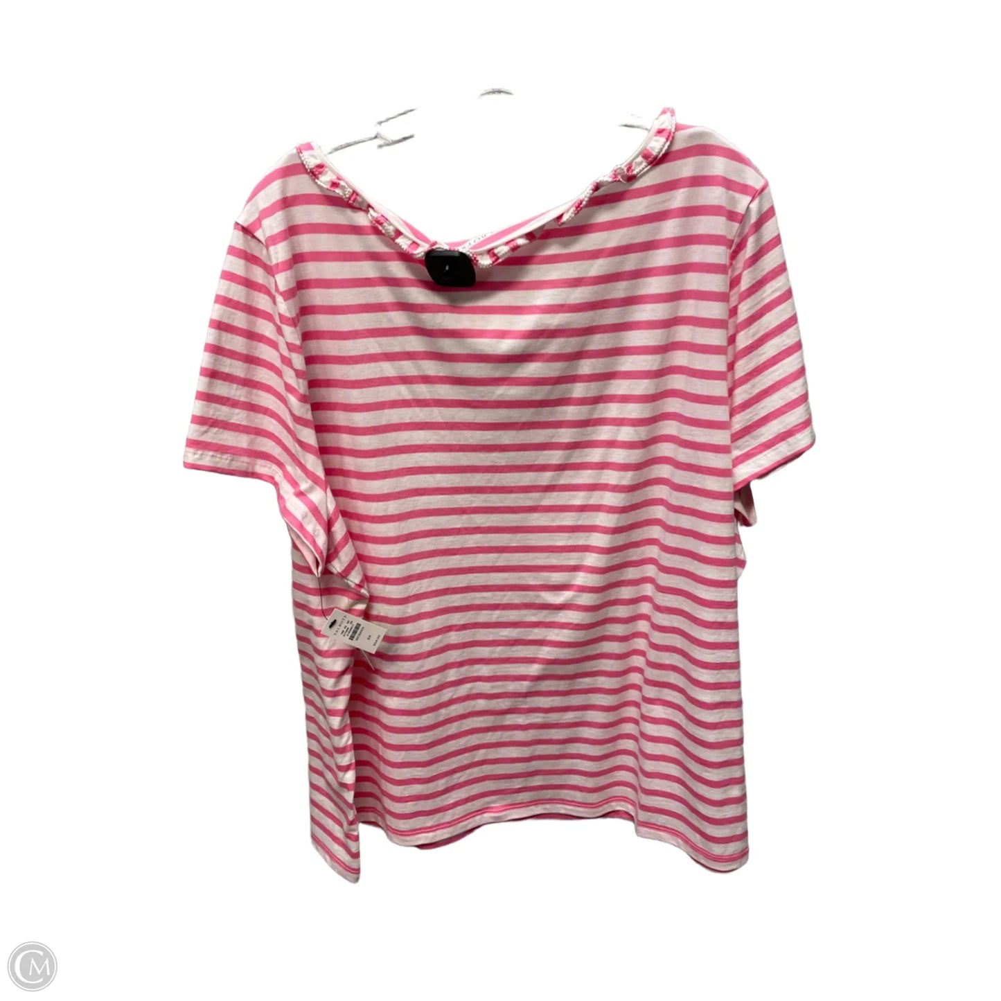 Top Short Sleeve By Talbots In Striped Pattern, Size: 3x