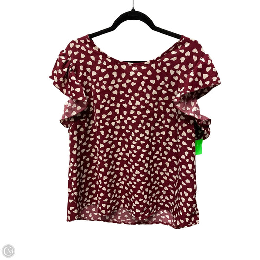 Blouse Short Sleeve By Shein In Maroon, Size: 2x