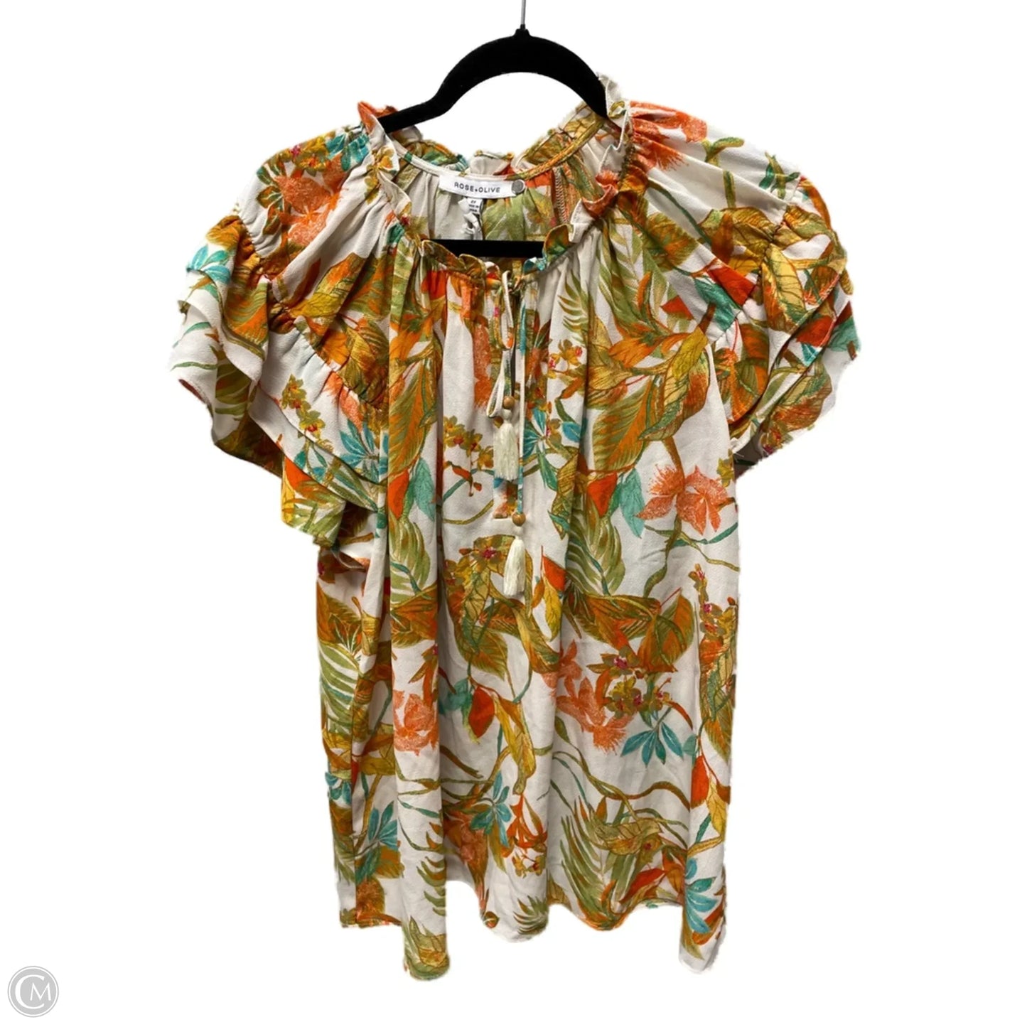 Blouse Short Sleeve By Rose And Olive In Multi-colored, Size: 2x