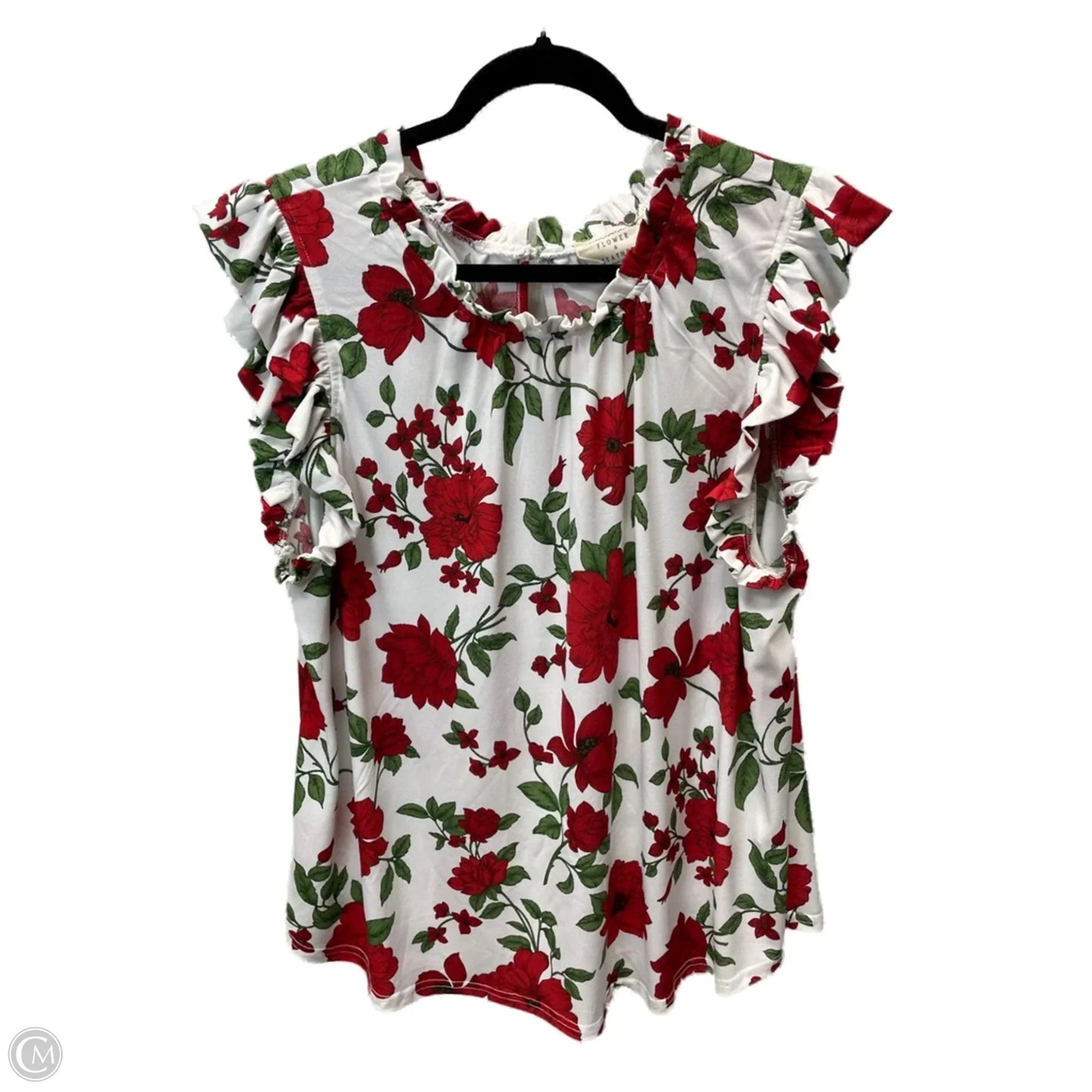 Top Short Sleeve By Clothes Mentor In Floral Print, Size: 3x