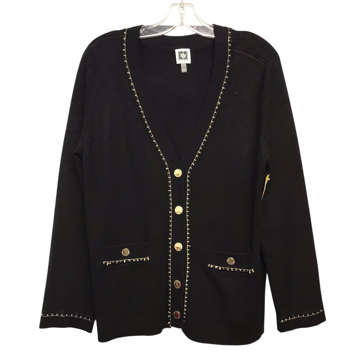 Sweater Cardigan By Anne Klein In Black, Size:M