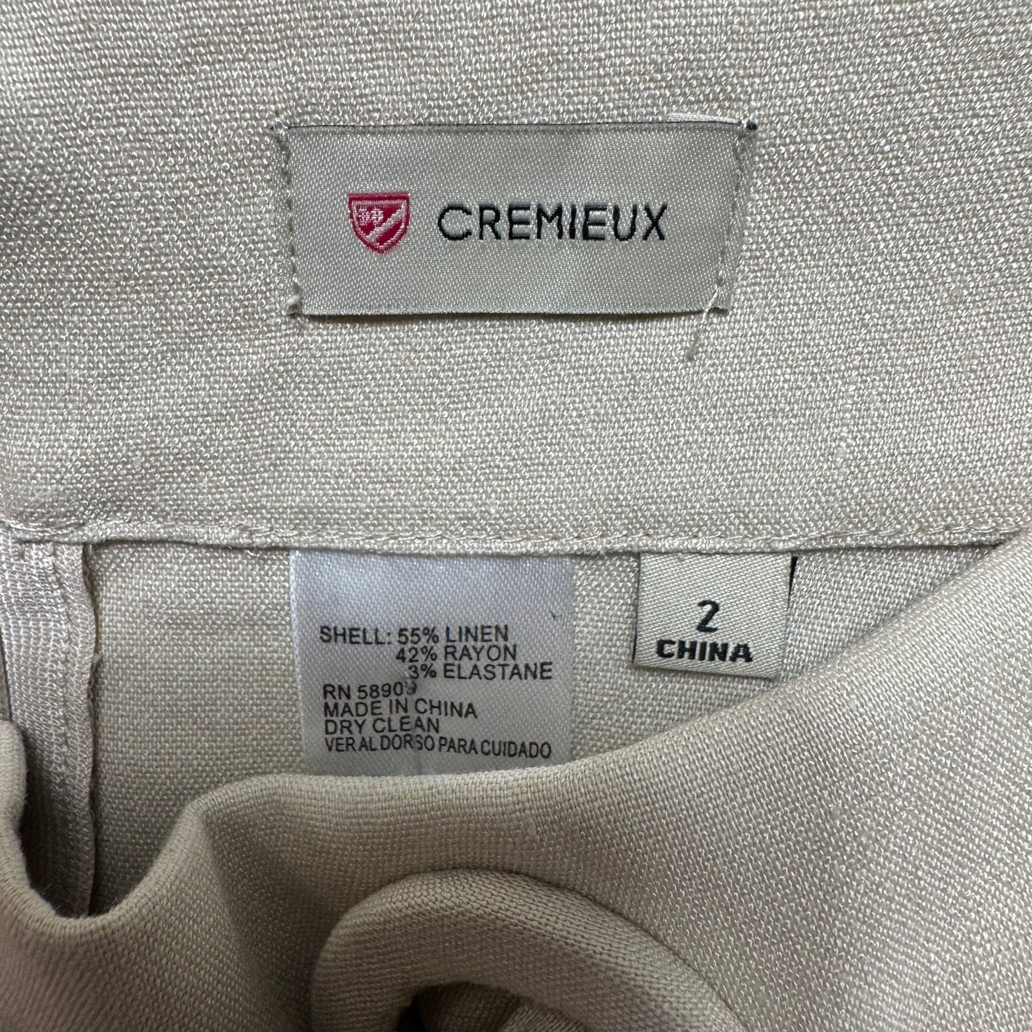 Linen Blend Skirt Midi By Cremieux In Beige, Size: 2