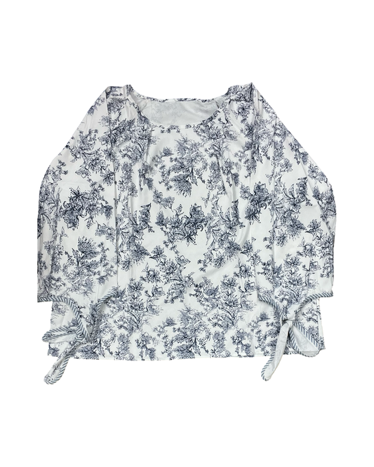Top Ls By Clothes Mentor In Blue & White, Size:3X