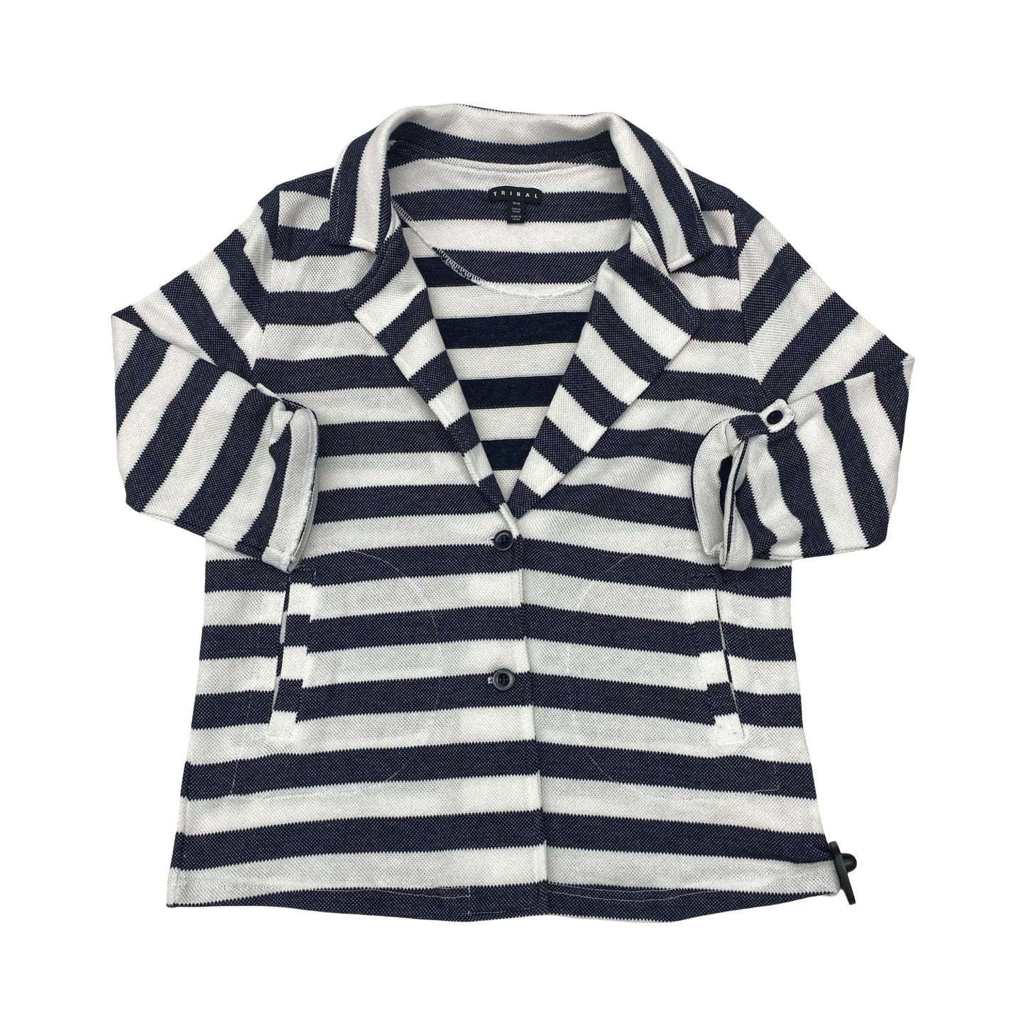 Blazer By Tribal In Striped Pattern, Size:M