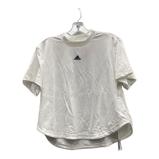 Athletic Top Ss By Adidas In White, Size:L
