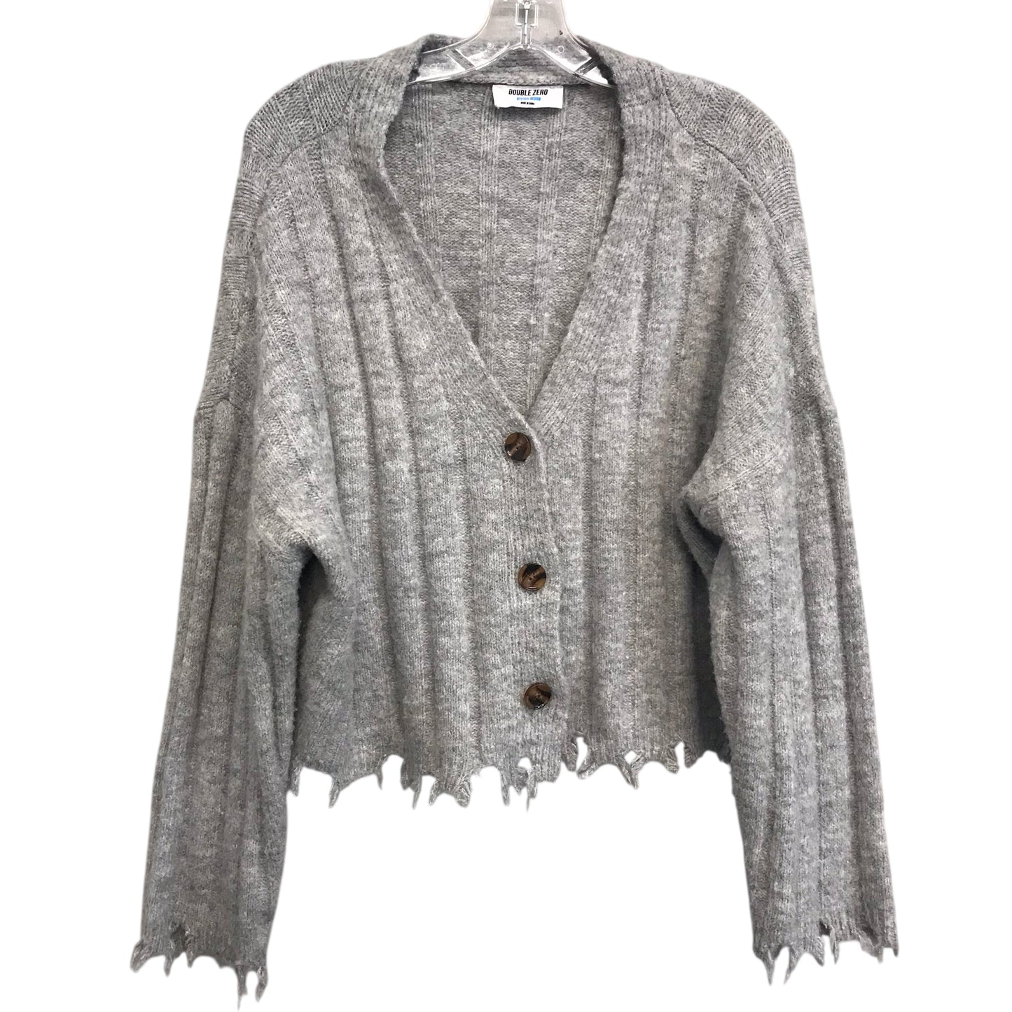 Sweater Cardigan By Double Zero In Grey, Size:M