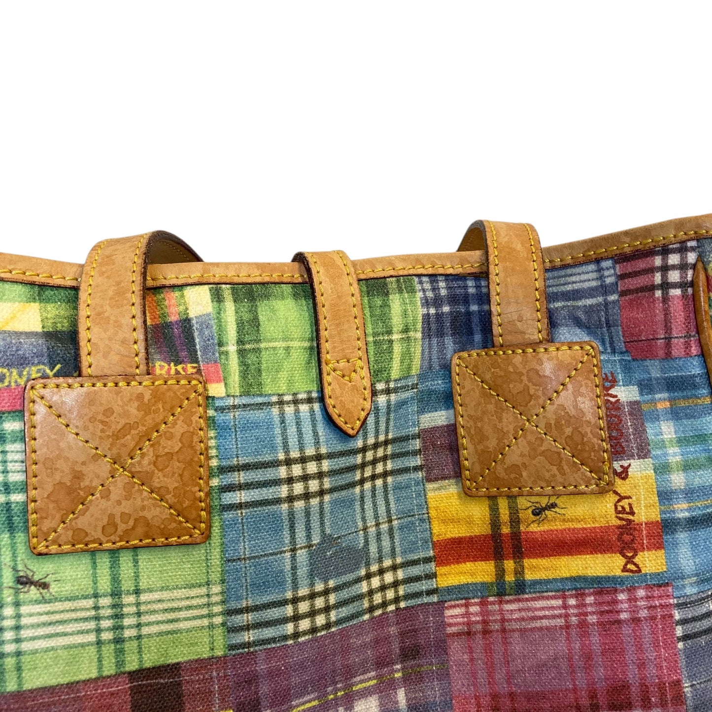 Handbag Designer By Dooney And Bourke In Plaid Pattern, Size:Medium