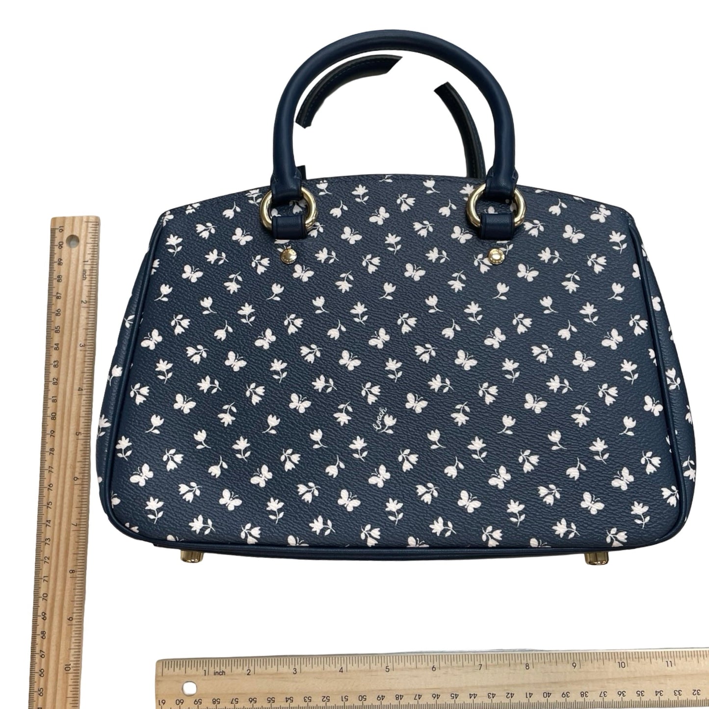 Handbag Designer By Coach In Navy, Size:Small