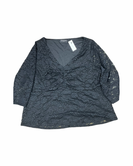 Top 3/4 Sleeve By Lane Bryant In Black, Size:20