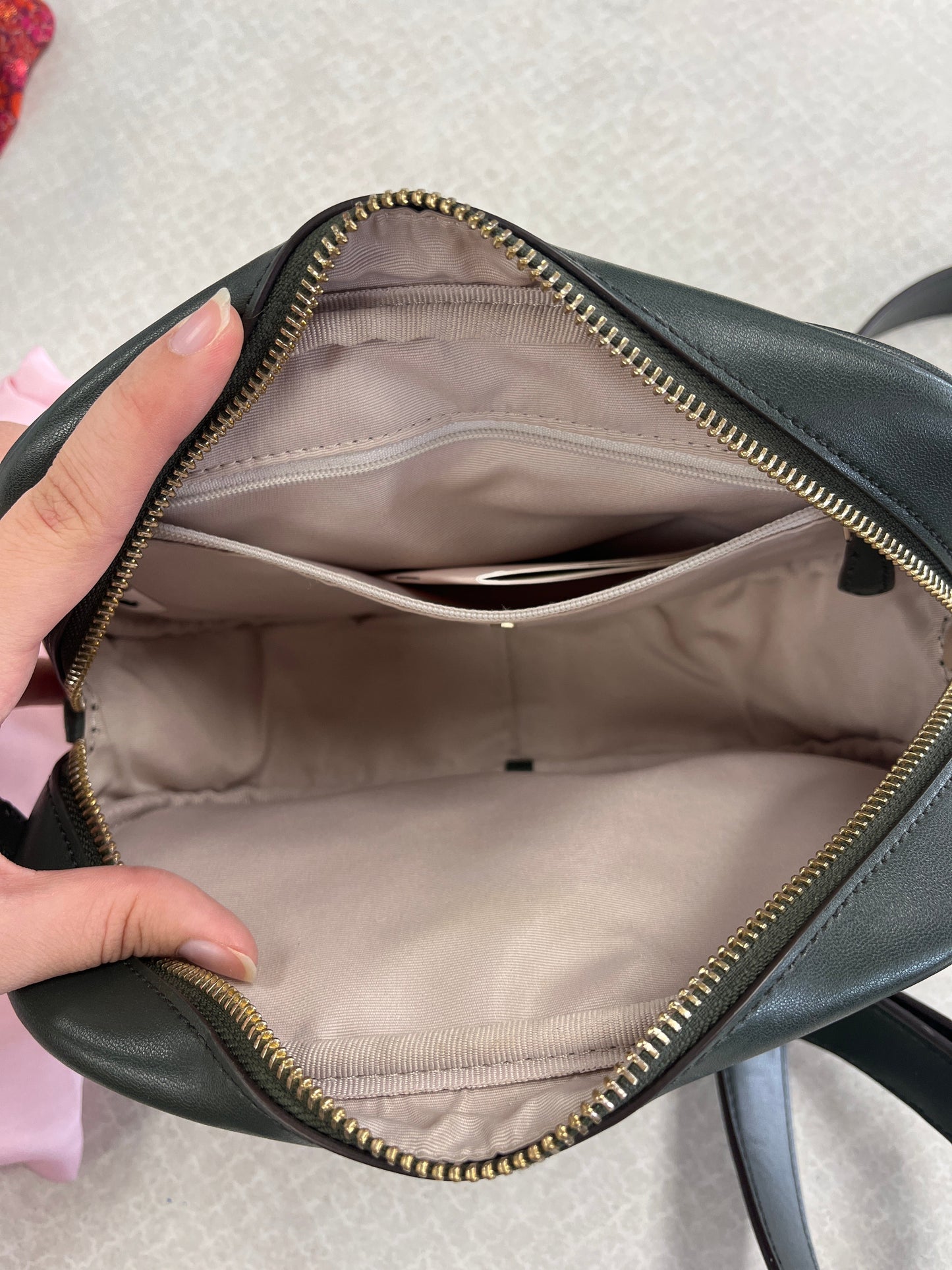 Crossbody Designer By Kate Spade In Green & Tan, Size:Small