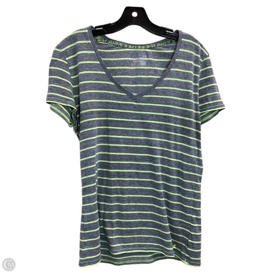 Athletic Top Short Sleeve By Under Armour In Grey, Size: L