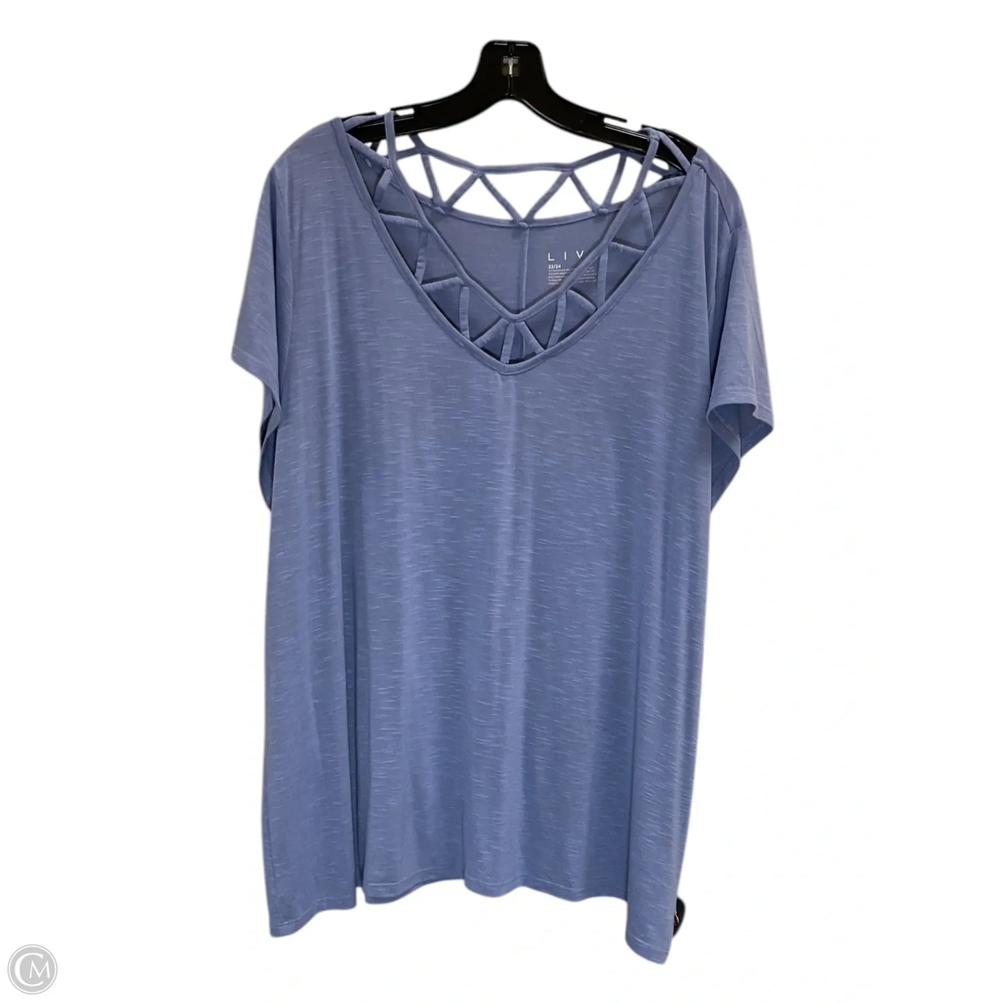 Top Short Sleeve By Livi Active In Blue, Size: 3x