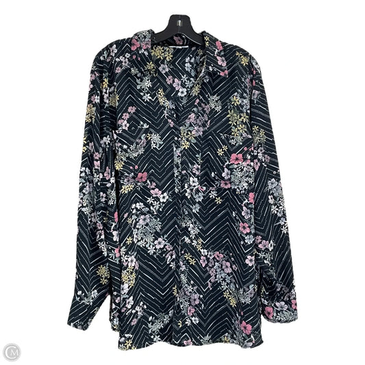 Blouse Long Sleeve By Maurices In Black, Size: 3x