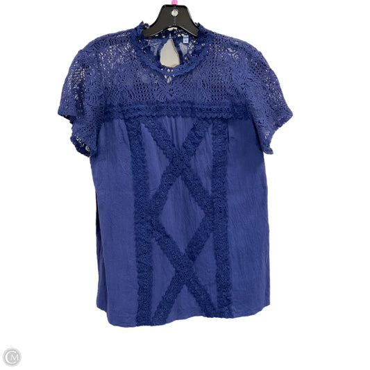 Top Short Sleeve By Clothes Mentor In Navy, Size: M