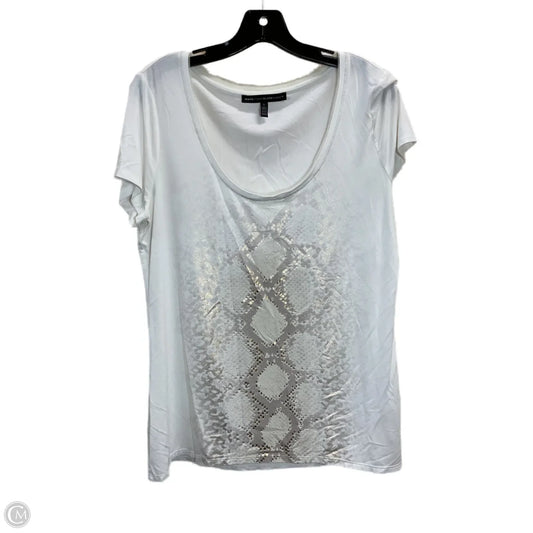 Top Short Sleeve By White House Black Market In Cream, Size: L
