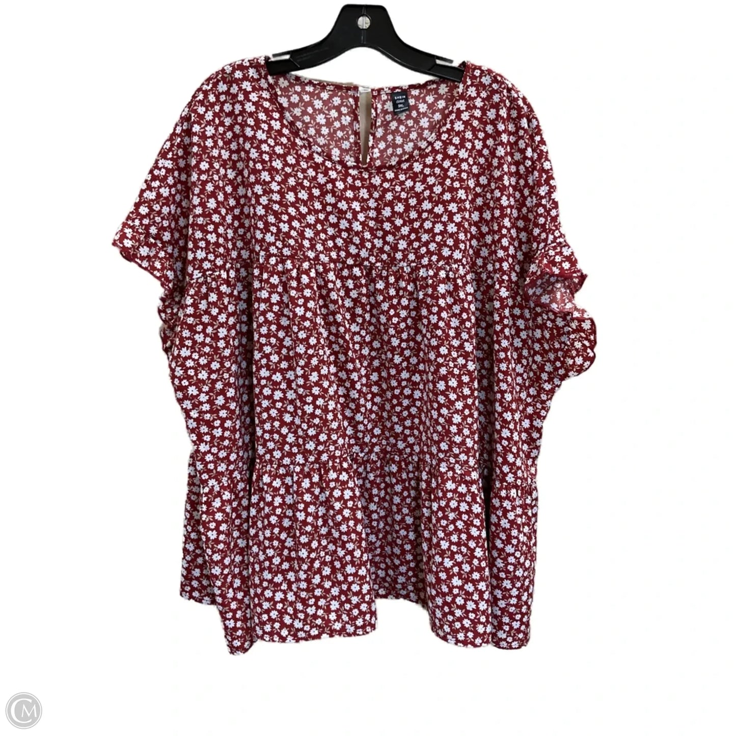 Top Short Sleeve By Shein In Red, Size: 3x