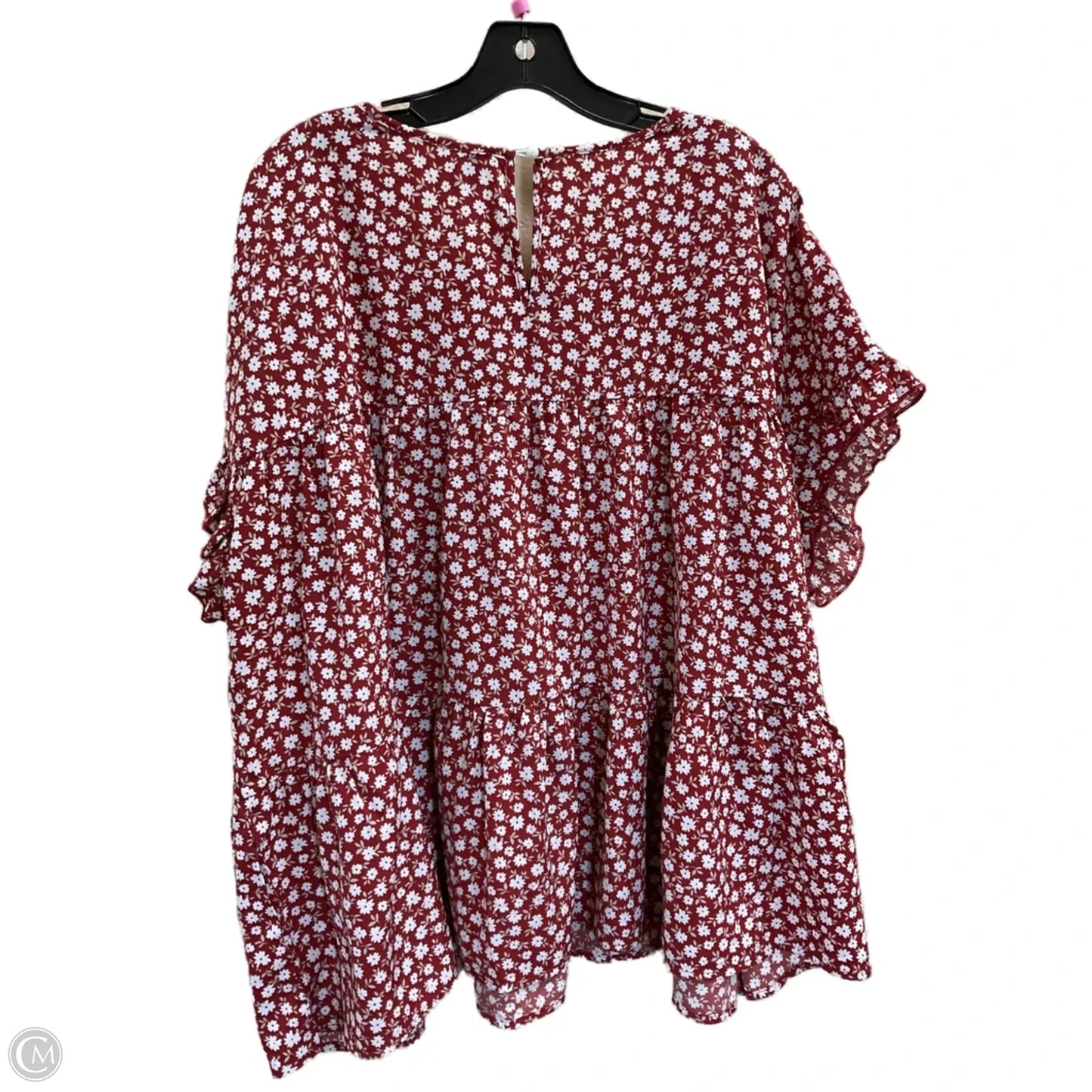 Top Short Sleeve By Shein In Red, Size: 3x