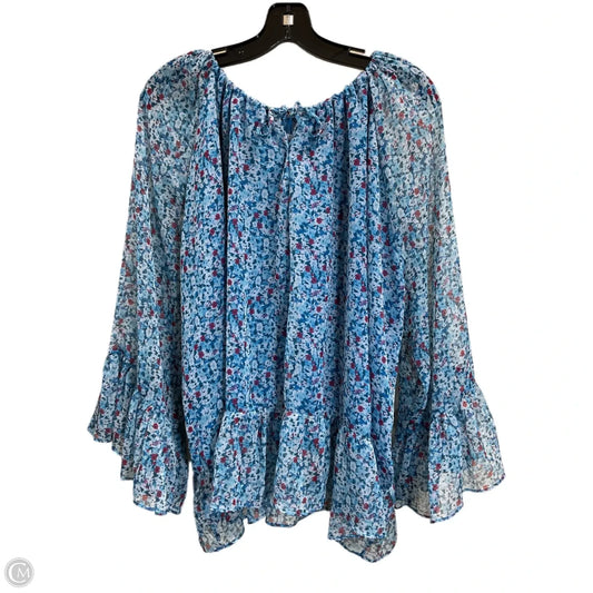 Top Long Sleeve By Elizabeth And James In Blue, Size: 1x
