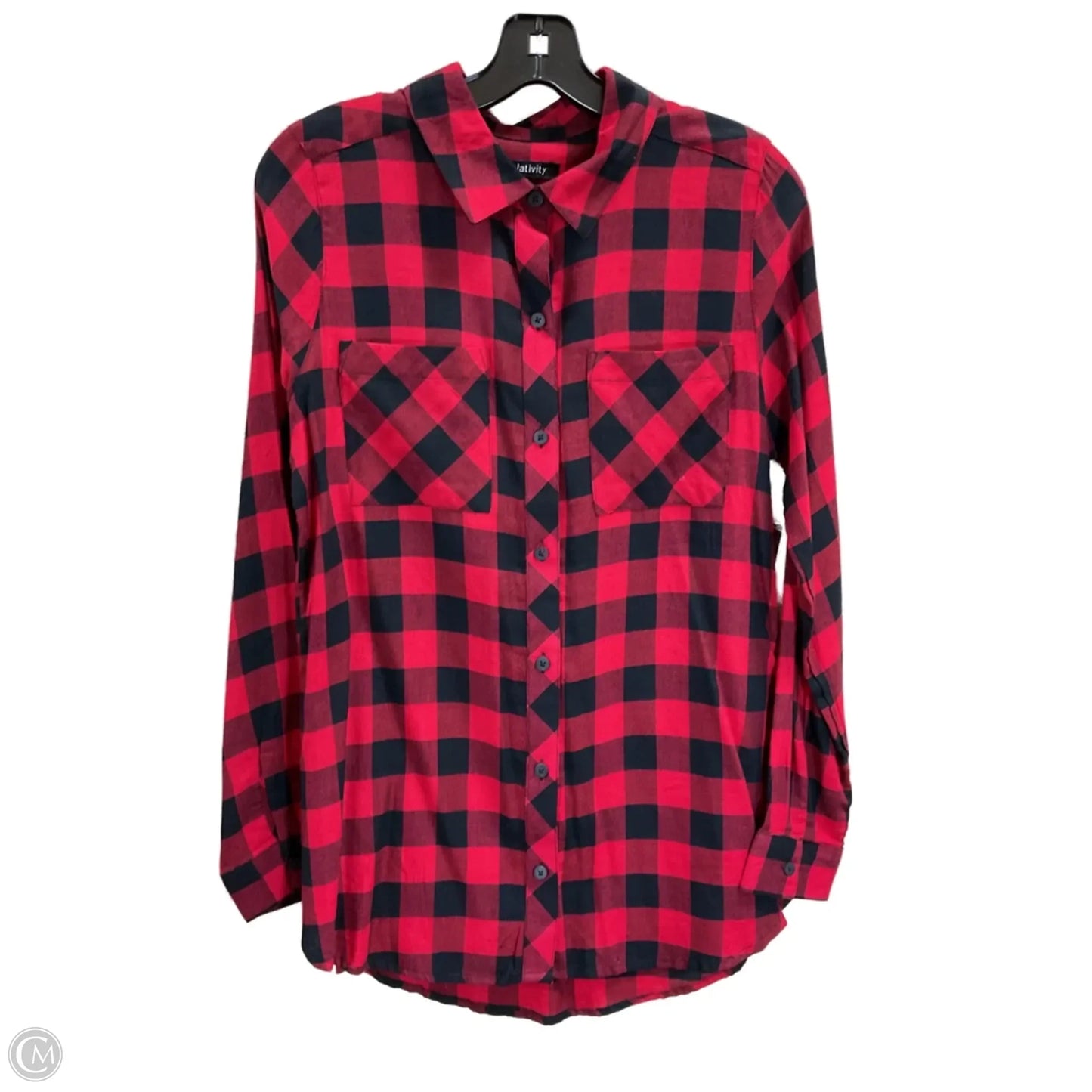 Blouse Long Sleeve By Relativity In Red, Size: M