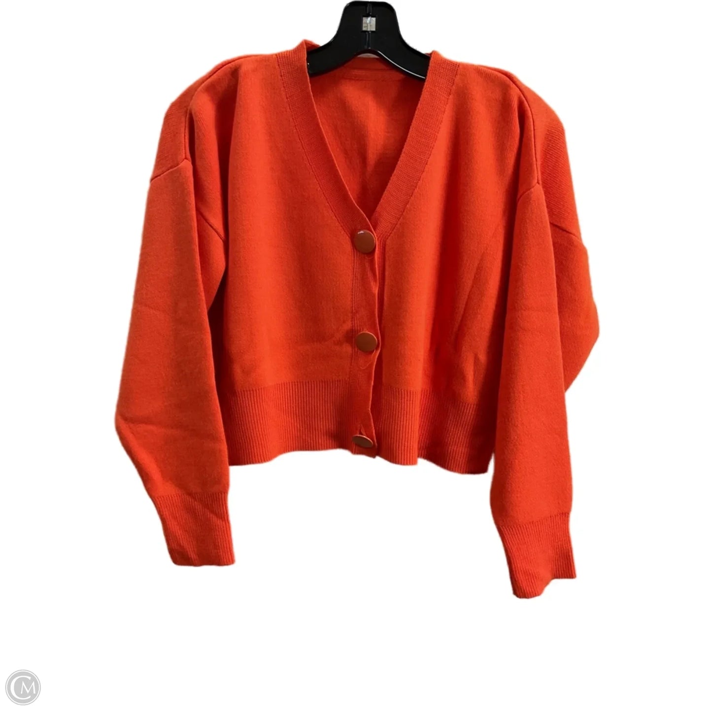 Sweater Cardigan By Clothes Mentor In Orange, Size: M