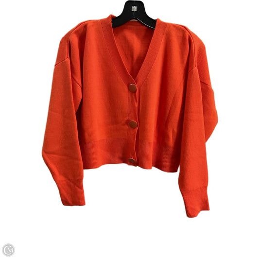 Sweater Cardigan By Clothes Mentor In Orange, Size: M